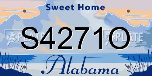 S4271O Alabama License Plate
