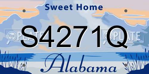 S4271Q Alabama License Plate