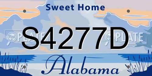 S4277D Alabama License Plate