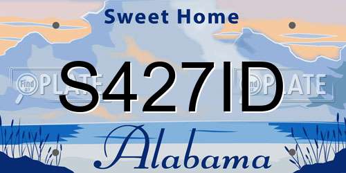 S427ID Alabama License Plate