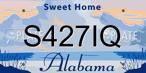 S427IQ Alabama License Plate
