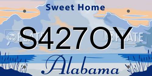S427OY Alabama License Plate