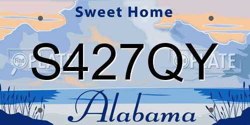S427QY Alabama License Plate