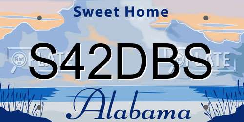 S42DBS Alabama License Plate
