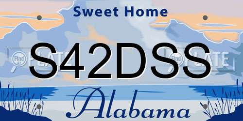 S42DSS Alabama License Plate