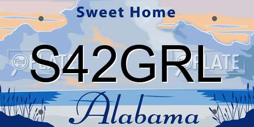 S42GRL Alabama License Plate
