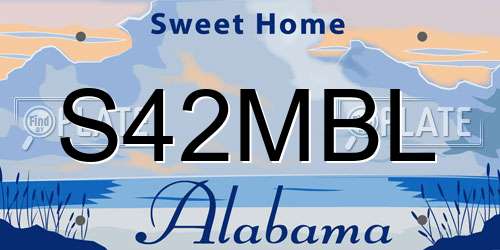 S42MBL Alabama License Plate