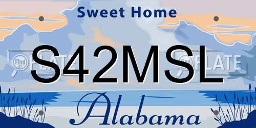 S42MSL Alabama License Plate