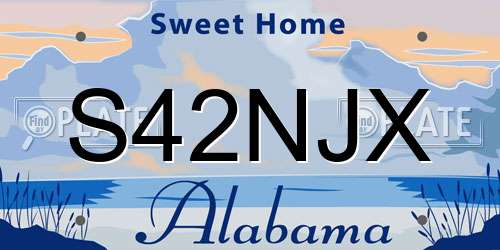 S42NJX Alabama License Plate