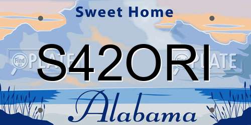 S42ORI Alabama License Plate