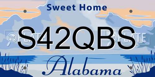 S42QBS Alabama License Plate