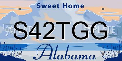 S42TGG Alabama License Plate