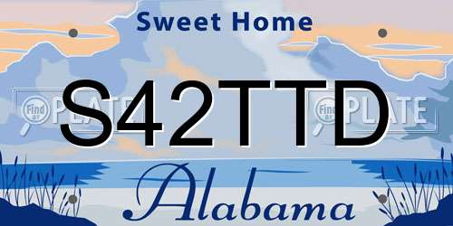 S42TTD Alabama License Plate