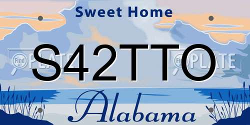 S42TTO Alabama License Plate