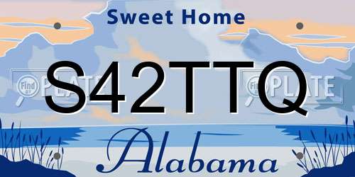 S42TTQ Alabama License Plate
