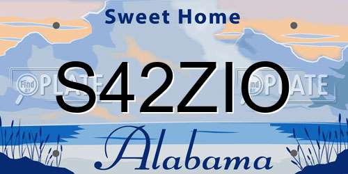 S42ZIO Alabama License Plate