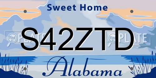 S42ZTD Alabama License Plate