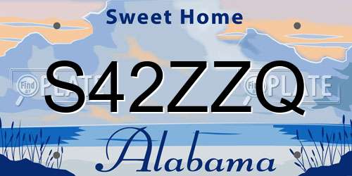 S42ZZQ Alabama License Plate