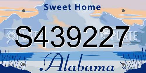S439227 Alabama License Plate