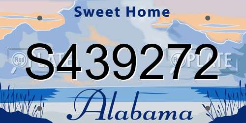 S439272 Alabama License Plate