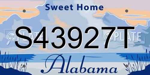 S43927T Alabama License Plate