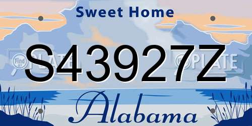 S43927Z Alabama License Plate