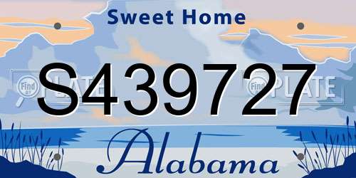 S439727 Alabama License Plate