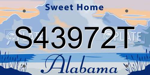 S43972T Alabama License Plate