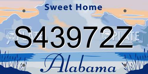 S43972Z Alabama License Plate