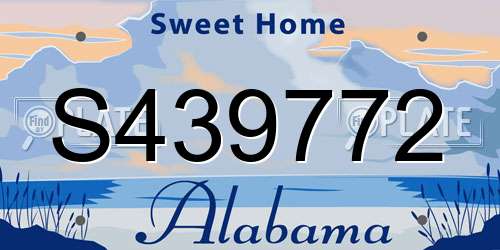 S439772 Alabama License Plate