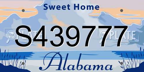 S439777 Alabama License Plate