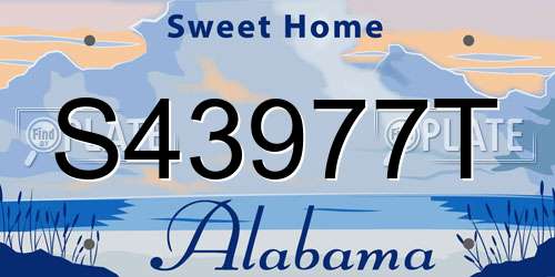 S43977T Alabama License Plate
