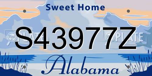 S43977Z Alabama License Plate