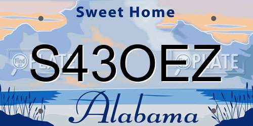 S43OEZ Alabama License Plate