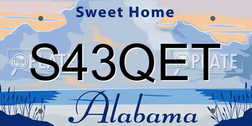 S43QET Alabama License Plate