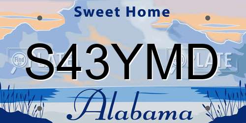 S43YMD Alabama License Plate