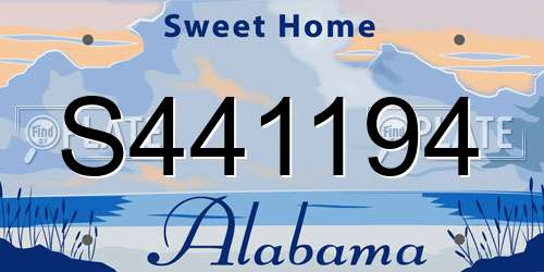 S441194 Alabama License Plate