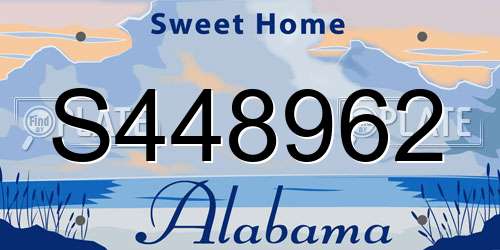 S448962 Alabama License Plate
