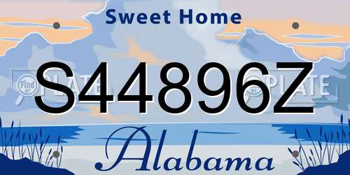 S44896Z Alabama License Plate