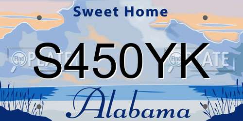 S450YK Alabama License Plate