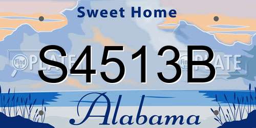 S4513B Alabama License Plate