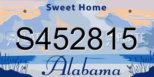 S452815 Alabama License Plate