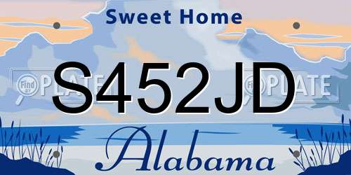 S452JD Alabama License Plate