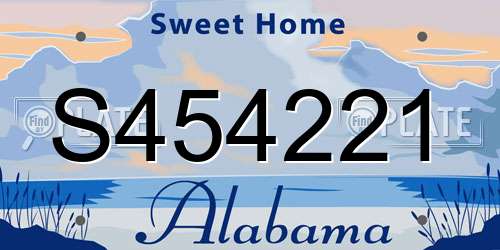 S454221 Alabama License Plate