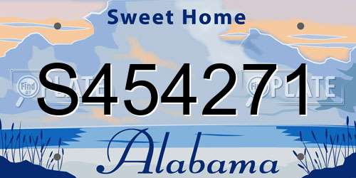 S454271 Alabama License Plate