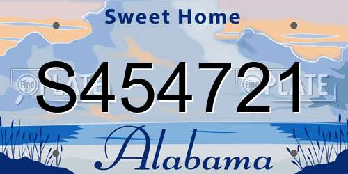 S454721 Alabama License Plate