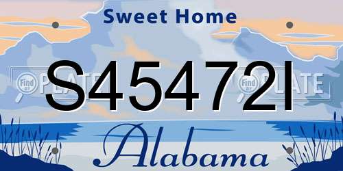 S45472I Alabama License Plate