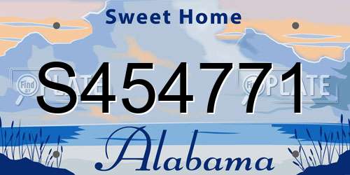 S454771 Alabama License Plate
