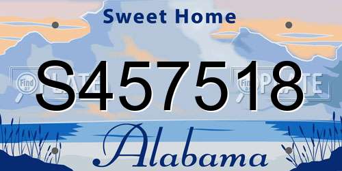 S457518 Alabama License Plate