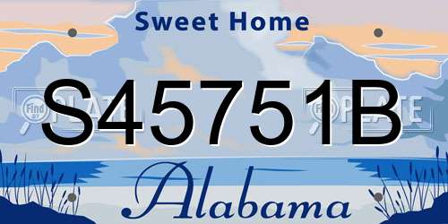 S45751B Alabama License Plate